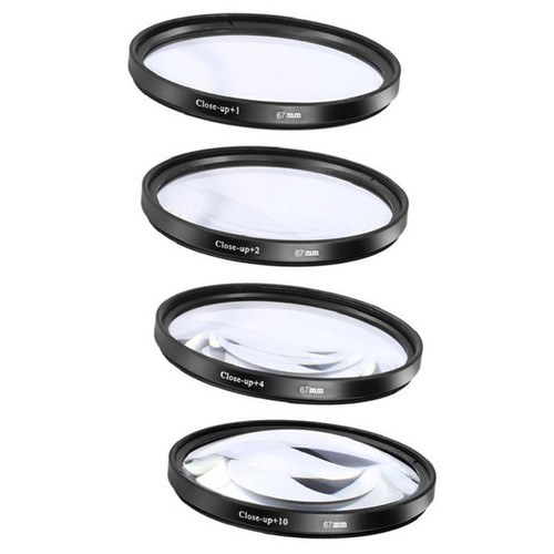 49-77MM Universal MACRO CLOSE UP Lens 4 Filter Kit Set +1+2+4+10 NEW with Case