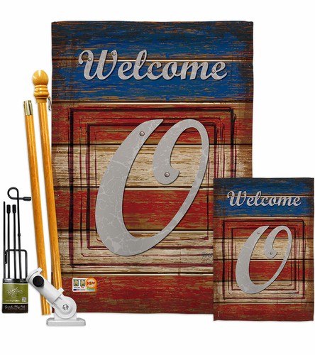 Patriotic O Initial Garden Flag Americana Decorative Gift Yard House Banner - Picture 5 of 19
