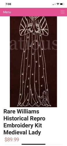 Framed Elsa Williams Vintage Crewel “Medieval Lady” - 12” X 25” Gothic - JCA New - Picture 10 of 11