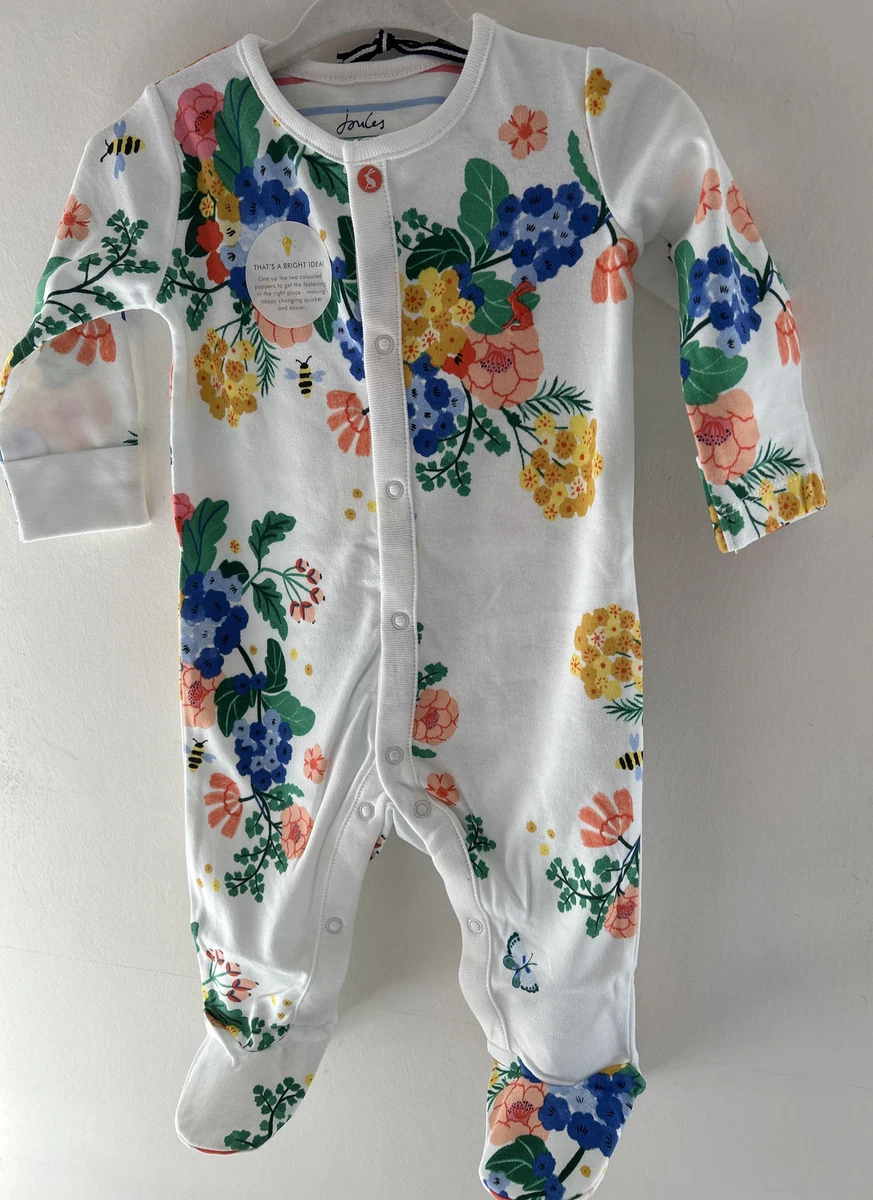 Joules 0 3 Months Cream Cotton Floral Bee Butterflies Designed