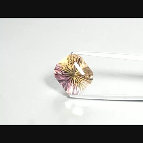 Piedra preciosa suelta mágica corte radiante 10,34 quilates ametrino natural brillante 13x11,8x11 mm - Vídeo 1 de 1