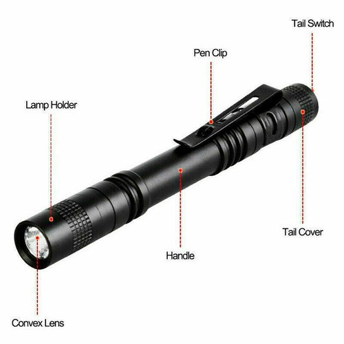 Mini Pen Super Bright Tiny Penlight Tactical Flashlight Small LED Torch Light - Picture 7 of 14