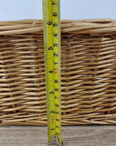 Wicker Rattan Storage Basket H15 x W23 x L31cm Vintage.. - Picture 20 of 24