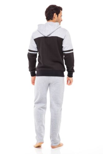 Mens Hooded Athletic Full Zip Fleece X-2 Tracksuit Jogging Sweatsuit - Picture 31 of 38