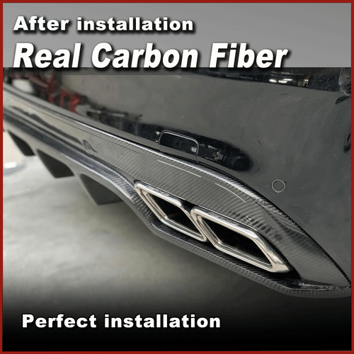 Carbon Diffusor Stoßstangen Heckdiffusor für Mercedes W205 C300 C43 C63 15-19 - Picture 4 of 12