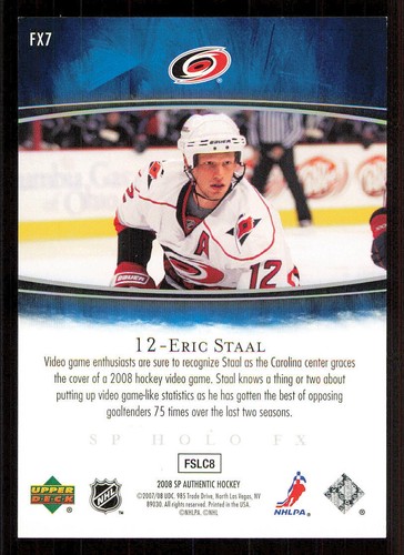 2007-08 SP Authentic Holoview FX #FX7 Eric Staal - Picture 2 of 2
