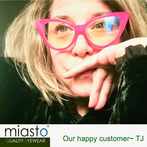 (2 PAIRS) MIASTO BIG CAT EYE COMPUTER READERS +1.50 BLACK PINK (ANTI-BLUE LIGHT) - Foto 6 di 6