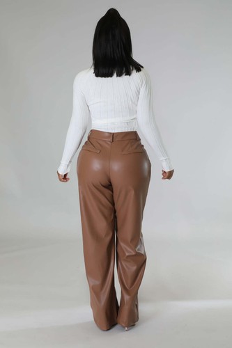 Autumn Women's Faux Leather Long Wide Leg Pants Occident Ladies Loose Fit Casual - Picture 15 of 22