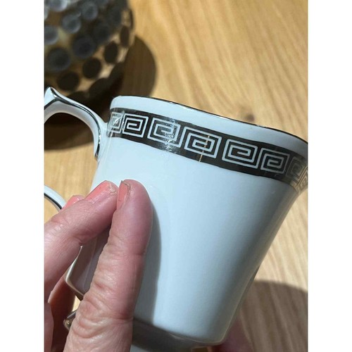 Harmony House White Creamer Cup - With Silver Greek Key Detail - Picture 4 of 8