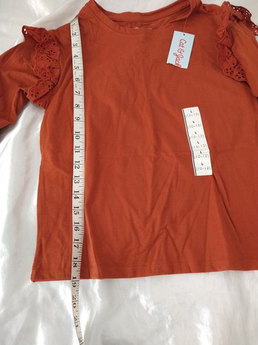 Girl long sleeve t shirt orange size 10-12 cat&jack brand - Picture 4 of 4