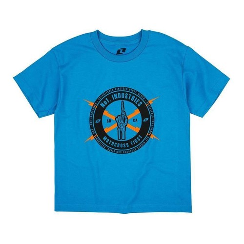 ONE INDUSTRIES KIDS YOUTH TEE T-SHIRT NO.1 tee TURQUOISE BLUE boy motocross mx - Picture 1 of 3