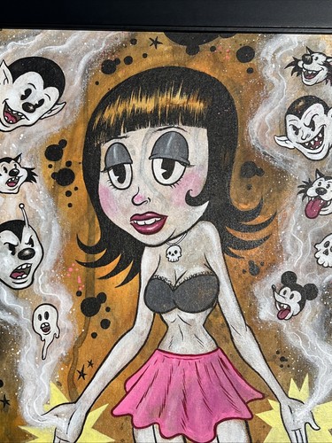 Arte Original "Molly's Mystical..." Pintura Por Frank Forte 19x23 Acrílico Sobre Madera - Imagen 2 de 7