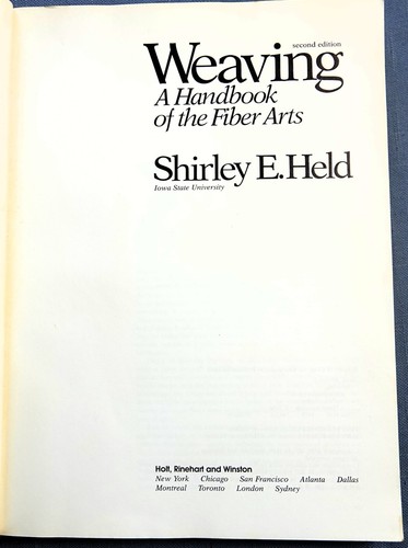 Weben: Ein Handbuch der Faserkunst von Shirley E. Held (1978, Taschenbuch) - Bild 2 von 8