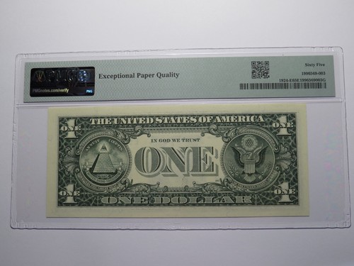 $1 1999 Near Solid Serial Number Federal Reserve Bank Note Bill UNC65 #55555525 - Picture 3 of 3