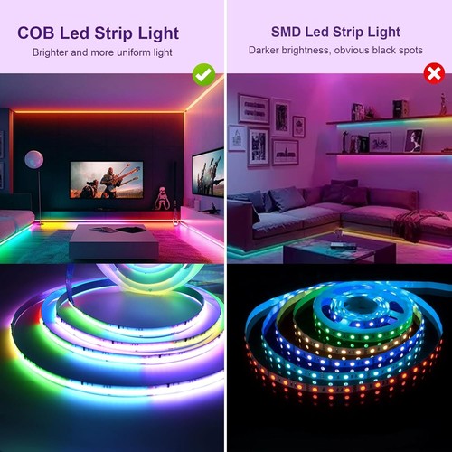 10m WIFI COB RGB/RGBW+IC LED Strip Lights Color Changing Lights Music Sync Alexa - Picture 14 of 23