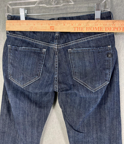 !It Jeans Damen 27 Blue Denim 5-Pockets Straight Leg Dark Wash Faded 28Wx28L - Bild 7 von 13