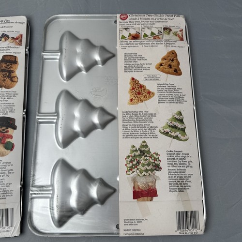 NEW WILTON SNOWMAN & CHRISTMAS TREE COOKIE TREAT PAN - Picture 5 of 15