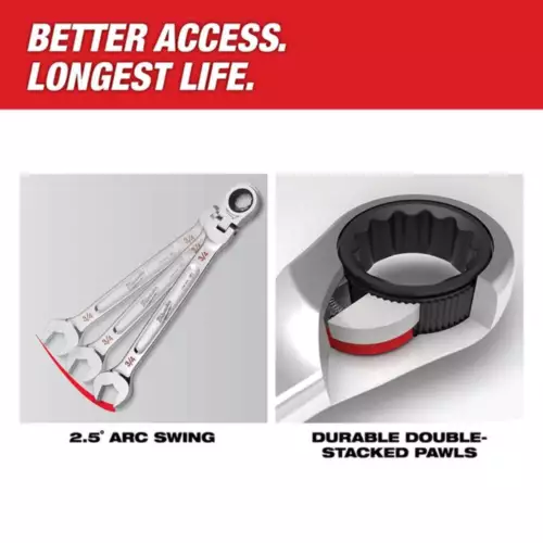 Milwaukee 48-22-9513 Juego de llaves de cabeza flexible métrica de 15 piezas - Imagen 4 de 5