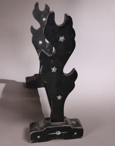 Japanese Samurai Sword Rack Stand 3 Hooks KATANA-KAKE Mother of Pearl Meiji Era - Picture 7 of 18