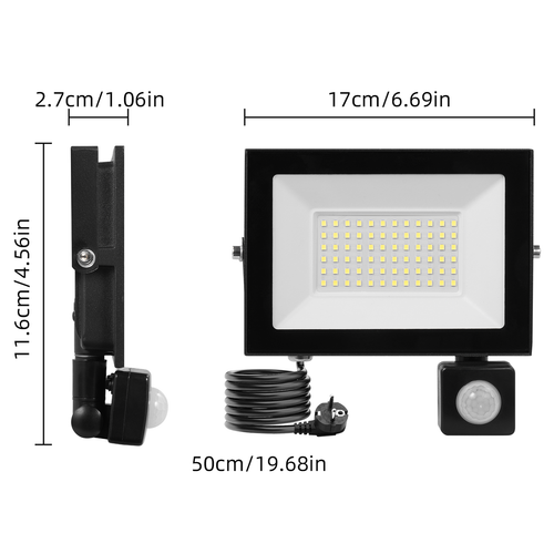 LED Fluter Außen 10W-100W mit Bewegungsmelder&Stecker Strahler Scheinwerfer IP66 - Bild 42 von 61