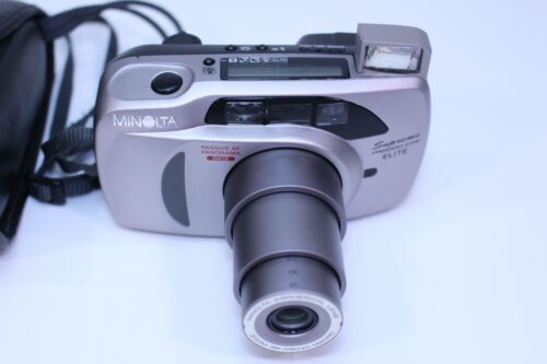 Minolta Supreme Freedom Zoom Elite fotocamera pellicola scatto a punta 35 mm P&S 38-115 mm GUC - Foto 5 di 12
