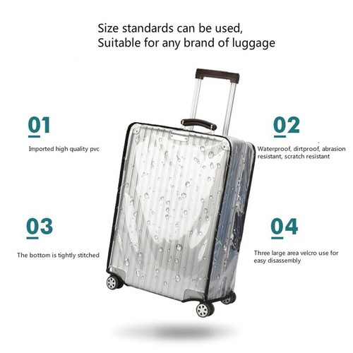Protector de equipaje PVC transparente maleta cubierta antipolvo 18"/20"/24"/28"/30" - Imagen 5 de 10