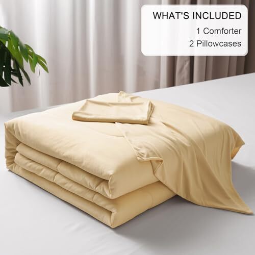 Cooling Comforter Set Size, 3PCS Soft Breathable Lightweight King Beige - Picture 7 of 7