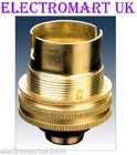 BRASS LAMP LIGHT BULB HOLDER BC BAYONET CAP 1/2" SCREW THREAD