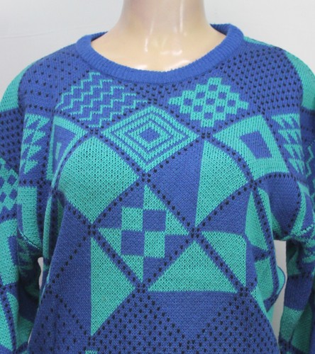 Vintage Harajuku Women's Sweater Long Sleeve Blue/Green Size L / 52 - Picture 2 of 7
