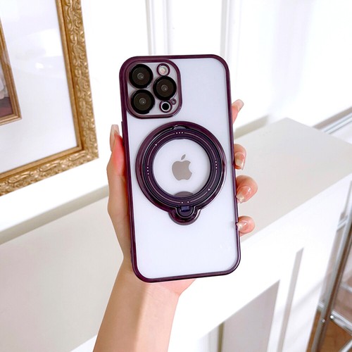 Folding Rotatable Ring Magnetic Kickstand Clear Case Cover for iPhone & Samsung - Picture 52 of 54