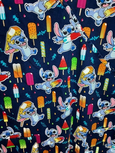 Disney Lilo and Stitch Medical Scrub Top Summer Popsicle Women's Medium -D9 - Picture 3 of 4