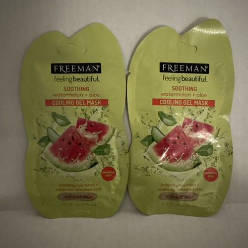 Watermelon + Aloe Gel Mask Soothing & Cooling 0.5 fl oz - Freeman Pack Of 2 - Picture 1 of 4