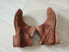 Kork Ease Ryder Ankle Boots Booties Cognac Suede Leather; Sz 7.5m Worn 2x's Euc