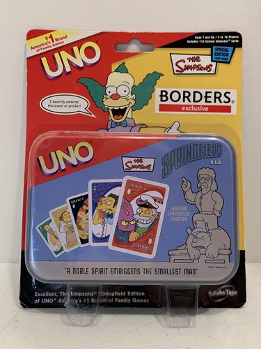 The Simpsons Borders Exclusive Uno Special Edition Tin NIP! Sealed! 2005 - Afbeelding 1 van 5