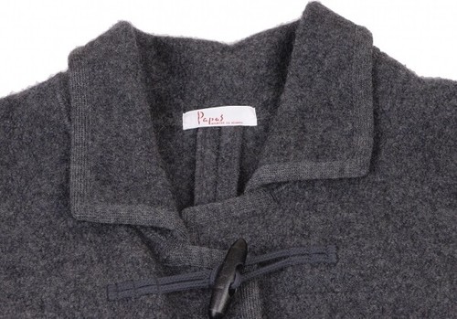 Papas Compressed Wool Toggle Button Half Coat Size M-L(K-136649) - Picture 3 of 12