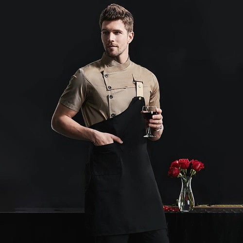 Kitchen Jacket Catering Uniform Short Sleeve Chef Clothes Restaurant Workwear - Picture 2 of 31