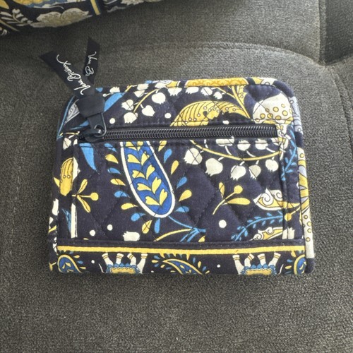 Vera Bradley Elephants Ellie Blue Floral Paisley Zippered Quilted Tote Hand Bag - Picture 10 of 11