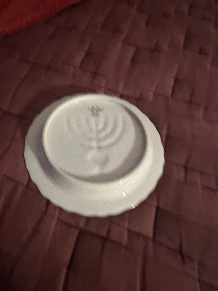 Plato Lennox Menorá adornado en oro Hannukah plato judío Foto 4 de 4