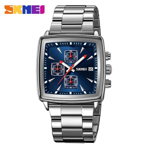 SKMEI Herren Quarz Business Casual Uhr Edelstahl Zeit Datum Armbanduhr - Bild 17 von 30