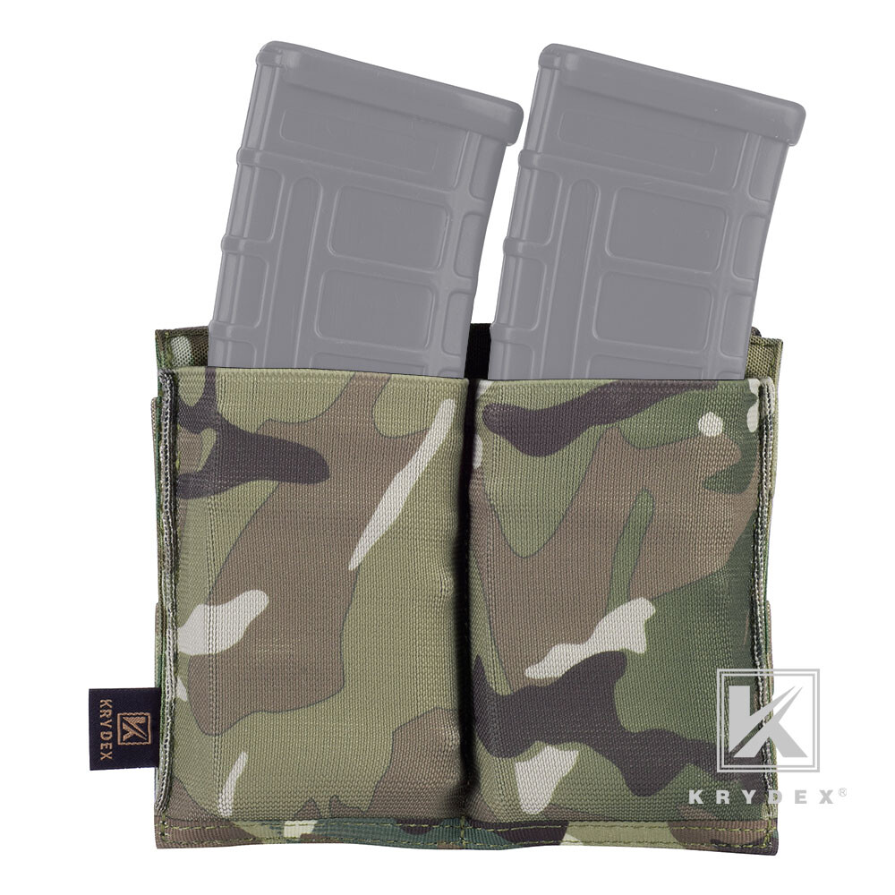 KRYDEX Double 5.56 Open Top Mag Pouch Tactical Magazine Carrier MOLLE MC Camo-image