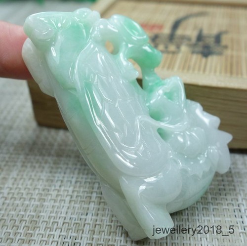 Certified  Green Burma 100% natural A jadeite jade Display~Dragon turtle 龙龟 - Picture 10 of 12