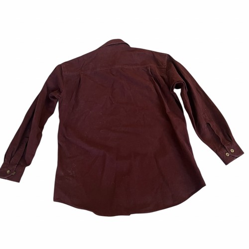 Woolrich Mens Large Dark Maroon Long Sleeve Heavy Flannel Shirt 100% Cotton - Picture 6 of 6