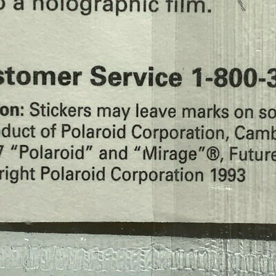 Vintage Polaroid Future Vision 3D Hologram Sticker 1993 Pair