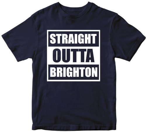Straight Outta Brighton T-shirt Sea side United Kingdom City England Gifts - Picture 4 of 14