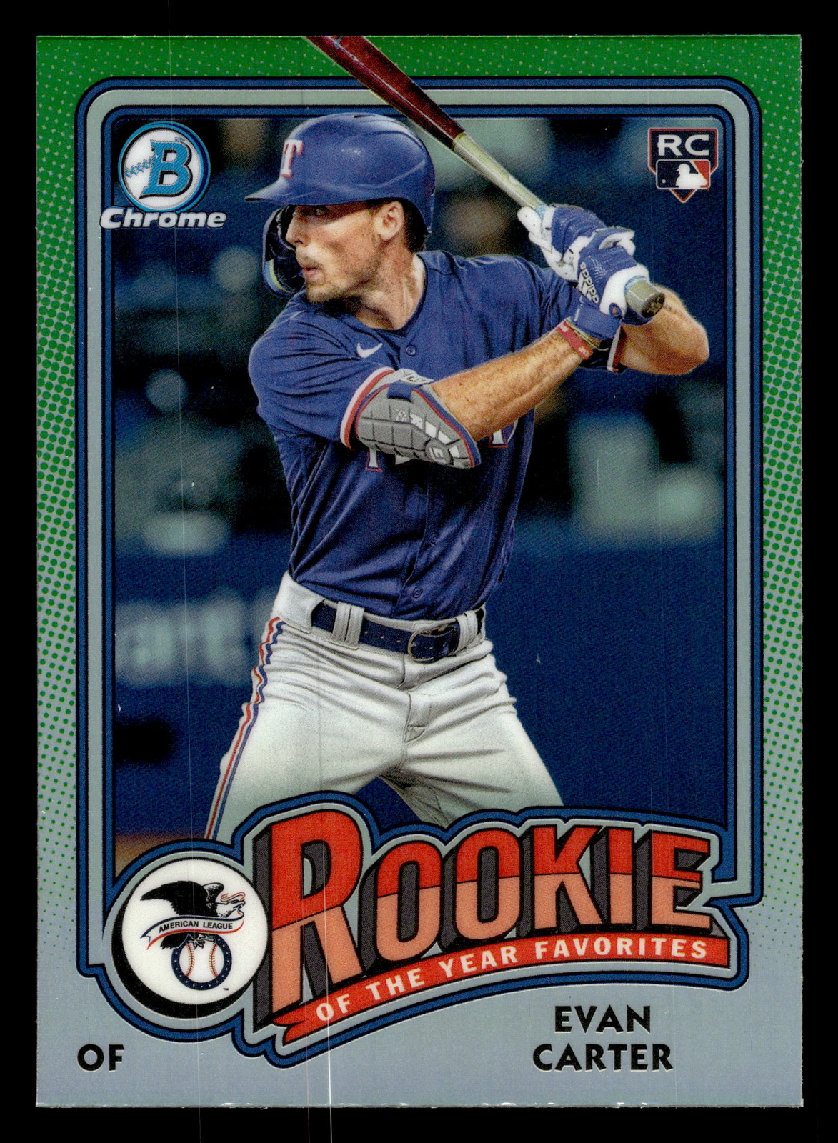 Evan Carter RC ROY Favorites 2024 Bowman #ROY-12 Texas Rangers