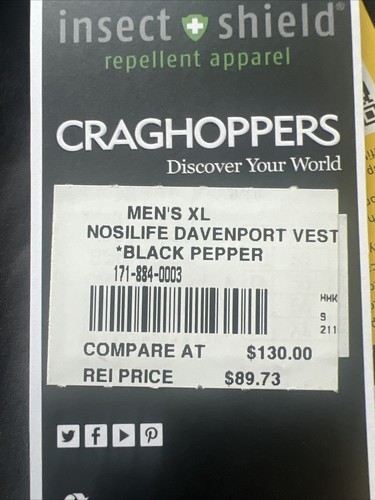 Craghoppers Wanderweste Insektenschutz XL Herren Nosilife Adventure Black Pepper - Bild 2 von 12