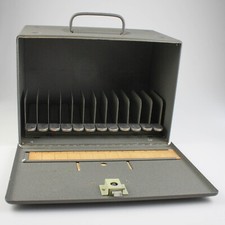 Brumberger - Gray Metal - 8mm Movie Film Storage - Vintage Case for 12 5" Reels