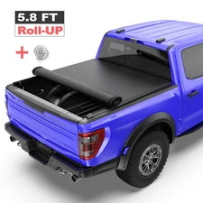 5.8FT Soft Roll Up Tonneau Cover For Chevy Silverado GMC Sierra 1500 2014-2025