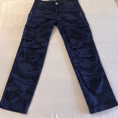 True Religion Men's Blue Camo Cargo Jeans Pant Outdoors Hiking Size 34X32 - Imagen 7 de 16