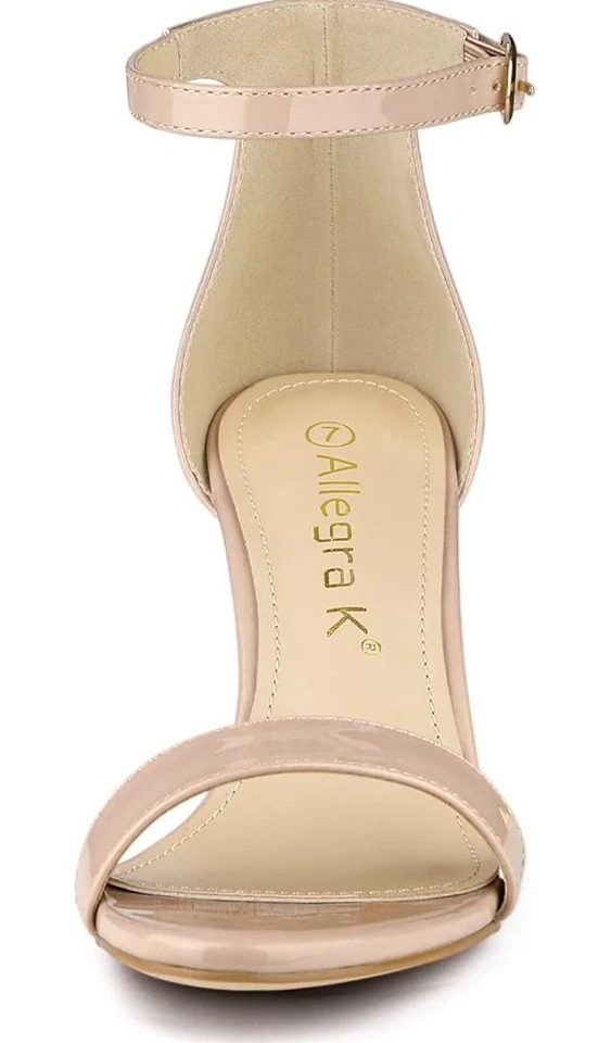 Correa de tobillo Allegra K para mujer tacón de gatito punta abierta aguja  Foto 3 de 4